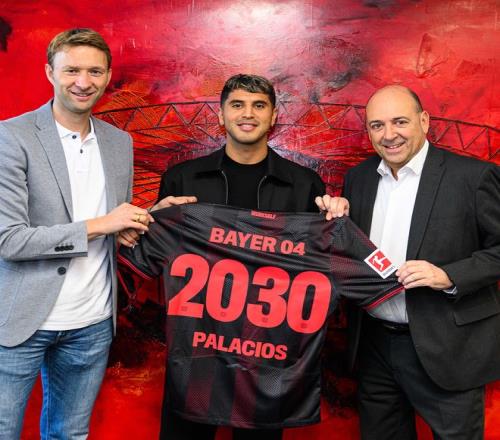 官方：勒沃库森与阿根廷中场帕拉西奥斯续约至2030年