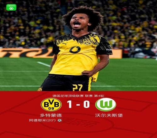 多特蒙德10沃尔夫斯堡，阿德耶米世界波，埃里克森德甲首秀