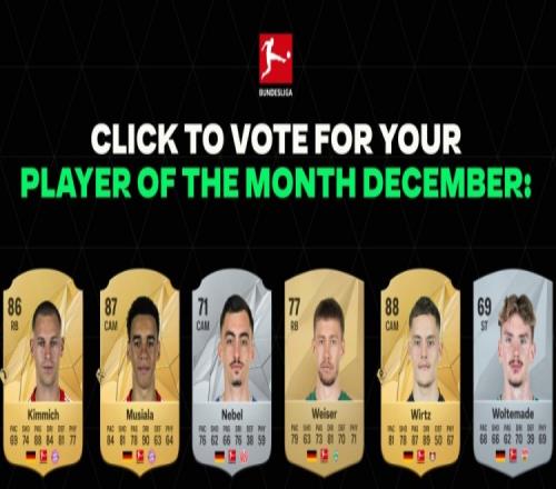 德甲12月最佳球员候选:基米希、穆西亚拉、维尔茨在列
