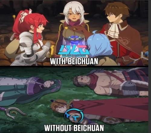 TLN发布梗图整活：得到Beichuan的BLG和失去Beichuan的TT