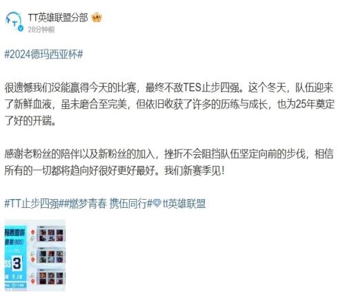 TT总结德杯：虽未磨合至完美，但依旧收获了许多的历练与成长