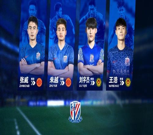 申花官方：张威、朱越租借广西平果，刘宇杰、王浩租借贵州筑城
