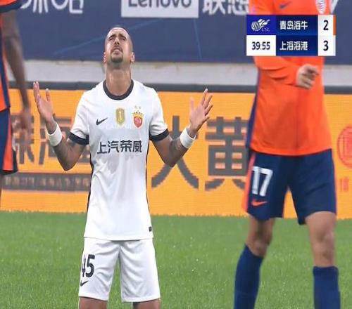 中超海港客场43海牛领跑兰克尔泽莱昂纳多各2球
