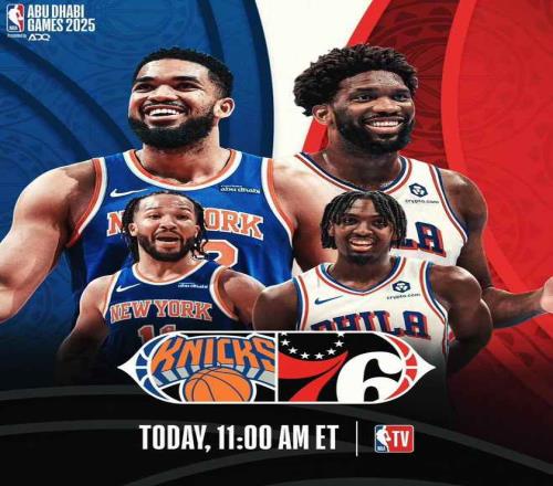 NBA官方晒阿布扎比赛海报：唐斯、恩比德C位亮相