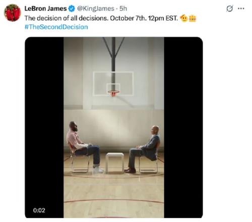太突然了！詹姆斯自己宣布，今晚做出“决定二”！