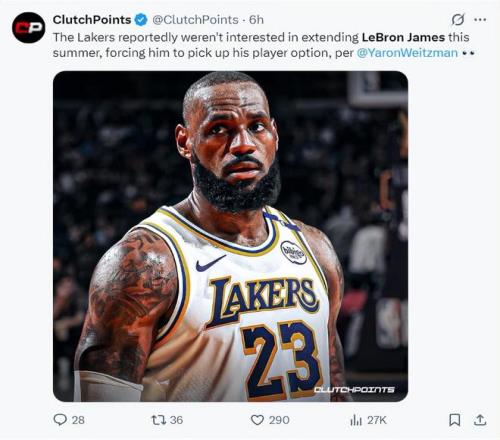 40岁詹皇仍联盟前八！美媒晒湖人功绩回击佩总：拒续约将追悔莫及