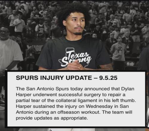 不打了！韧带撕裂！马刺榜眼手术成功