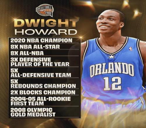 入选名人堂！NBA官方晒出霍华德所取得的成绩