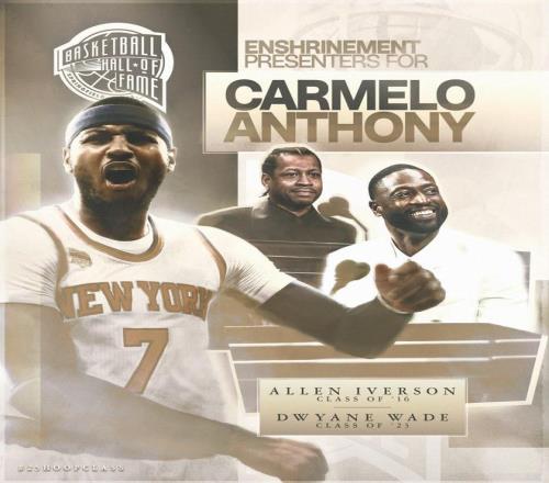 大步跨进名人堂，安东尼选择艾弗森和韦德担任他的颁奖嘉宾