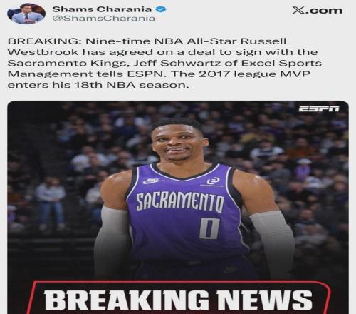 同意签约加盟！你好，威少！正式杀回NBA