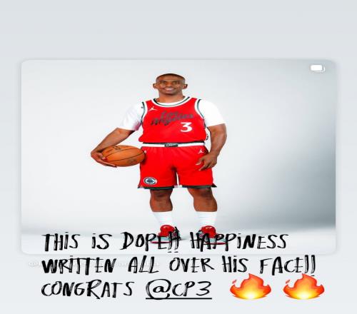 詹姆斯转发保罗快船定妆照：太酷了！他满脸幸福祝贺保罗