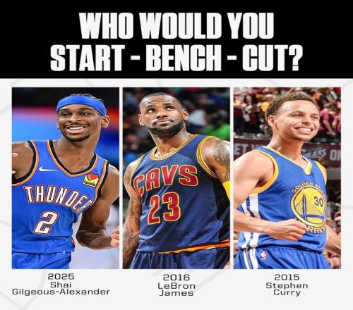 香波特玩游戏：老詹先发+SGA替补库里赢了我所以裁掉库里