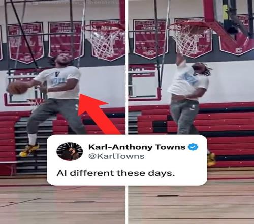 不信唐斯转发布伦森大风车扣篮视频：现在的AI太牛了