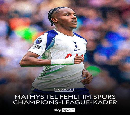 特尔落选热刺欧冠大名单，效力未满两年也无法入选B名单