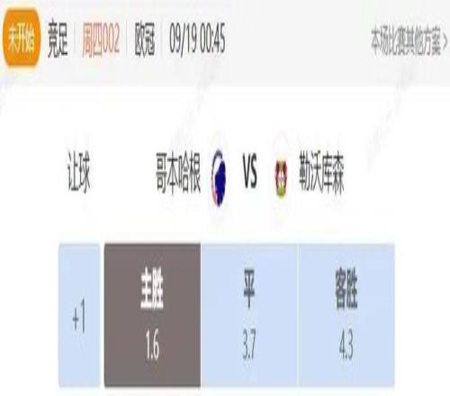 欧冠串关解析哥本哈根VS勒沃库森+法兰克福VS加拉塔萨