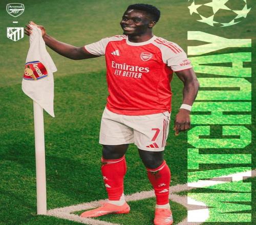 阿森纳、马竞晒欧冠预热海报：萨卡、小西蒙尼分别单人出镜