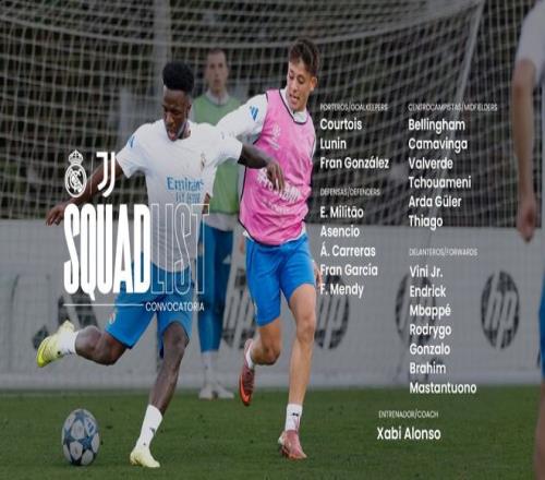 皇马欧冠大名单：姆巴佩、维尼修斯领衔，赫伊森、阿诺德缺席