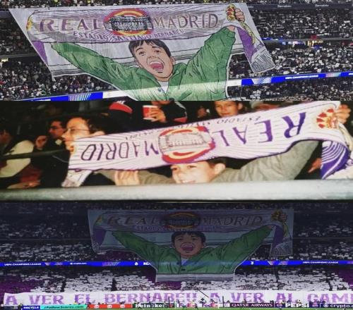 伯纳乌展示出自己形象的TIFO，巴斯克斯：我的心依然在那里