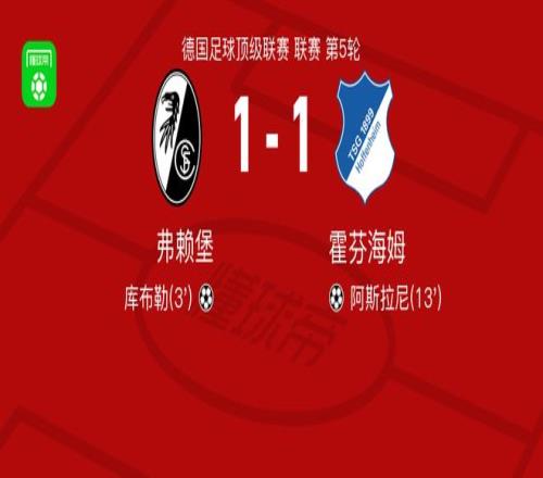 弗赖堡11霍芬海姆，库布勒首开记录，阿斯拉尼扳平比分