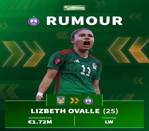 天空：前锋奥瓦耶转会费150万美元，今年第三次破女足转会费纪录