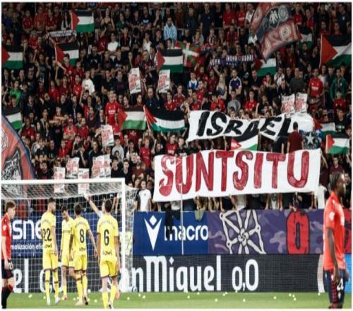 因球迷的抗议行为，奥萨苏纳对阵赫塔费的比赛一度被迫中断