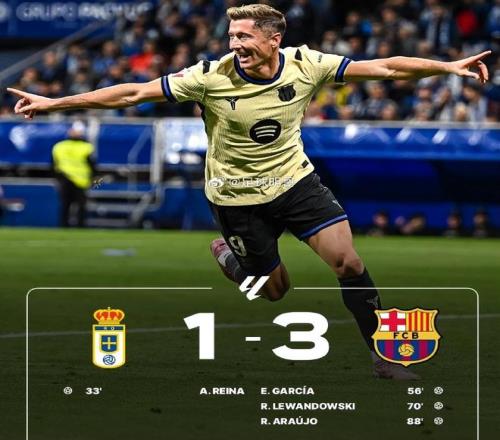巴萨3比1皇家奥维耶多，莱万替补建功，门将是球队最大隐忧