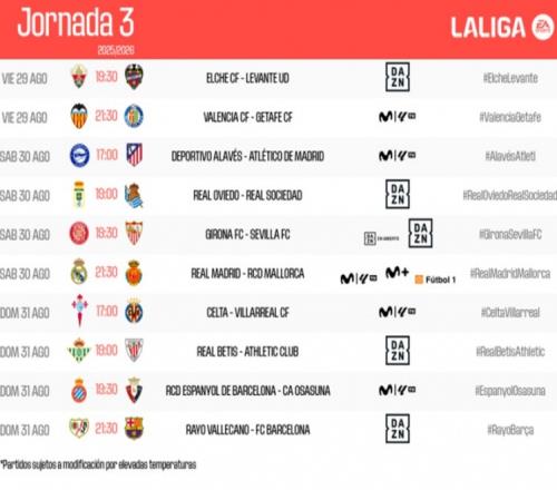 西甲第3轮赛程：皇马8月31日330出战巴萨9月1日330出战