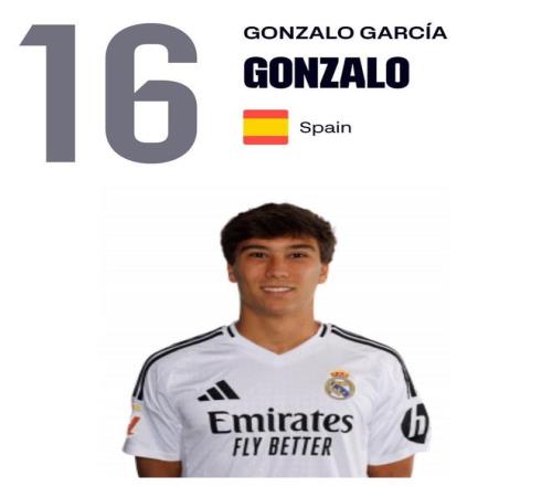 官方：皇马前锋贡萨洛加西亚已被注册为一线队球员