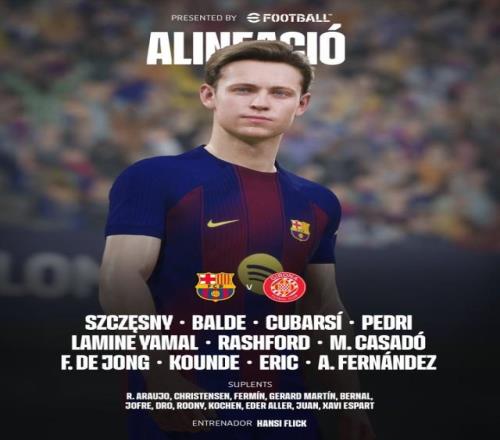 巴萨首发：亚马尔先发