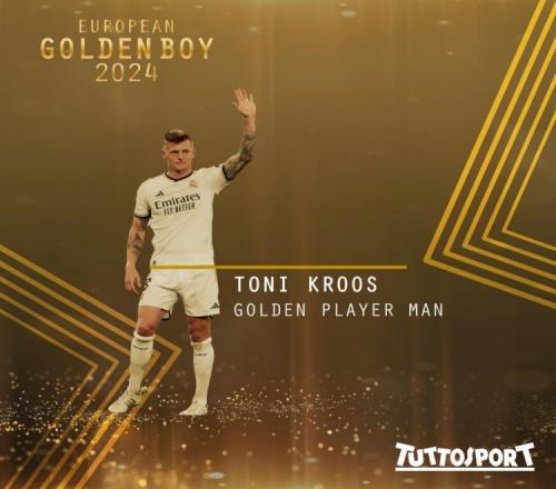 巅峰退役,金童奖官方:克罗斯当选2024年最佳男足球员