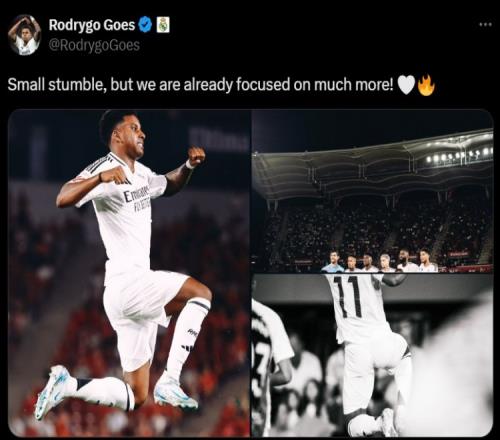 攻入皇马赛季西甲首球,罗德里戈社媒:我们还要着眼于更多挑战