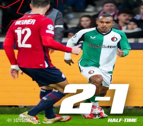 费耶诺德单赛季欧冠3进乌龙，此前仅费内巴切和赫罗纳做到