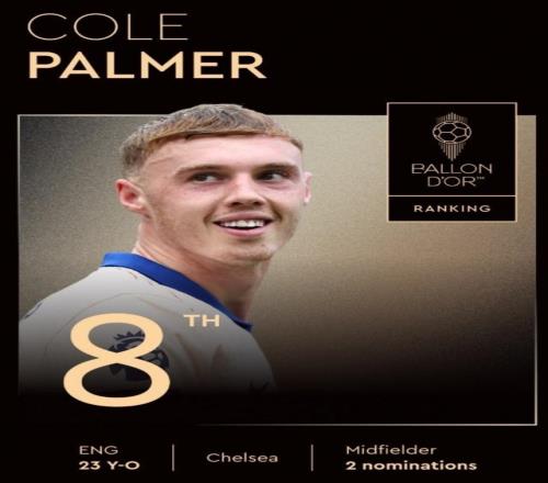 第8是否合理23岁帕尔默上赛季：双冠+英超第4，52场18球14助