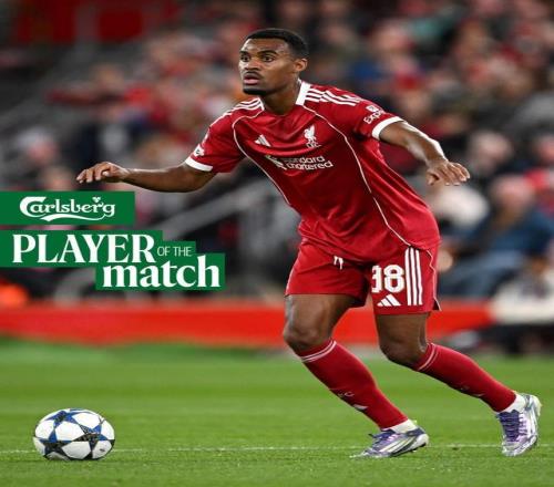 送出助攻，赫拉芬贝赫当选与马竞一役利物浦队内最佳球员