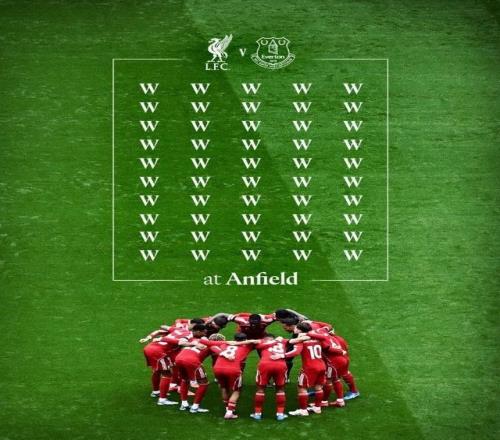 碾压！在安菲尔德，利物浦联赛面对埃弗顿取得第50场胜利