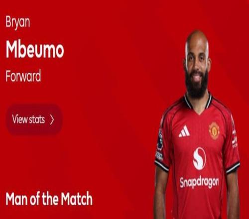 打入曼联生涯首球，英超官方：姆伯莫当选曼联32伯恩利全场最佳