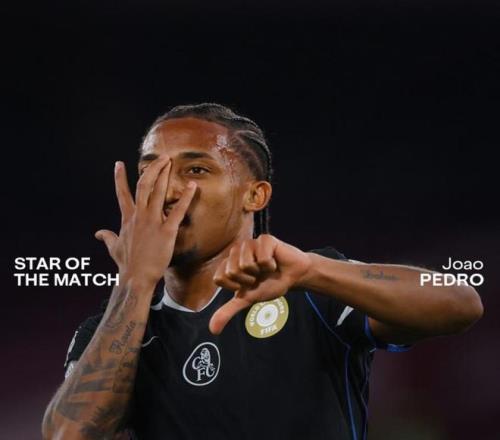 1射2传！若昂佩德罗当选对阵西汉姆一役切尔西队内最佳球员