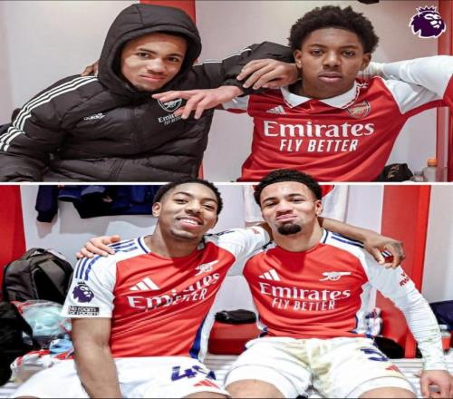 双双续下长约，英超官方晒阿森纳两位小将斯凯利&恩瓦内里合照
