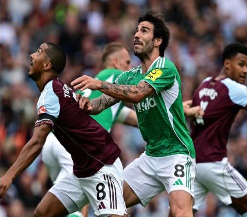 00！英超第1红诞生10人维拉拼了：半场0射门主场抢1分