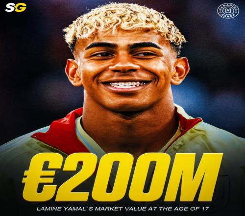 起点很高18岁亚马尔身价2亿欧世界第一远高于同龄姆贝维哈穆