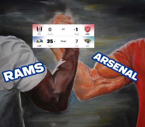 克伦克赢麻了！公羊伦敦碗大胜美洲虎，赛后社媒与阿森纳互动