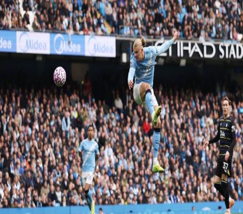 20！哈兰德11连斩，5分钟双响+反超曼联名宿，曼城追平阿森纳