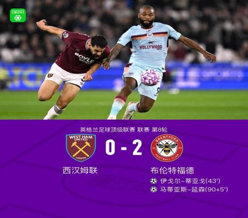 布伦特福德20西汉姆联，伊戈尔蒂亚戈建功，马蒂亚斯延森锦上添花