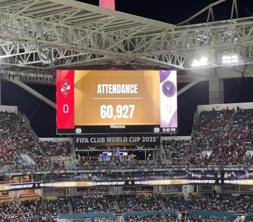 世俱杯首轮：揭幕战6万人看梅西巴黎vs马竞8万人最低一场仅3412