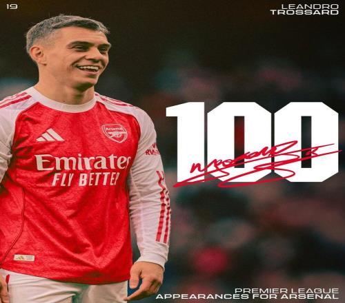 里程碑,特罗萨德迎来阿森纳生涯第100次英超出场 里程碑,特罗萨德迎来阿森纳生涯第100次英超出场
