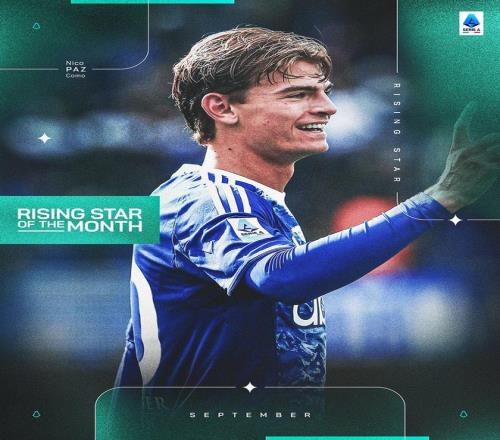 2球2助！官方：尼科帕斯力压伊尔迪兹蝉联意甲月最佳新星