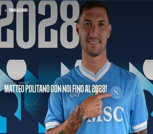 身价1000万欧！官方：那不勒斯与32岁前锋波利塔诺续约至2028年