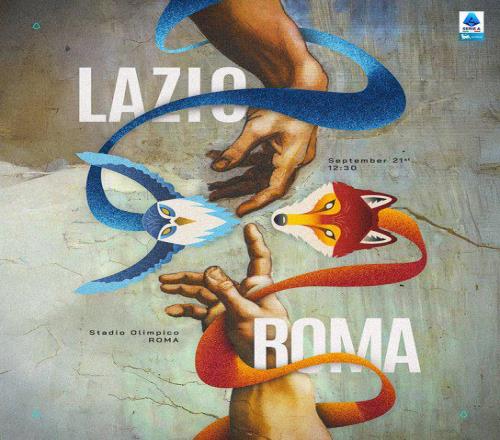 蓝鹰PK红狼！意甲官方晒第186次罗马德比海报