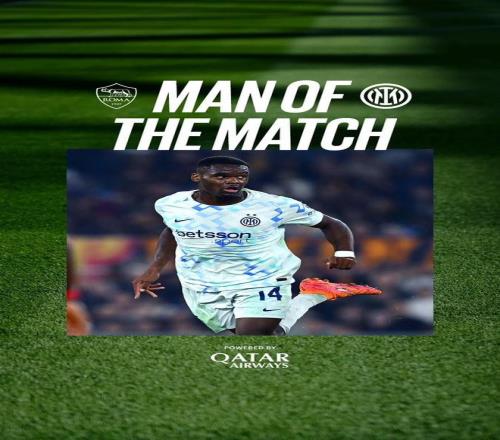 国米官方：博尼当选与罗马一役队内最佳球员