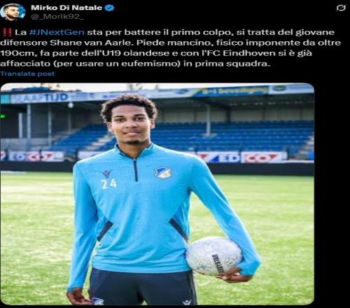 记者：尤文青年队即将签下荷兰U19国脚中卫，身高190cm左脚将